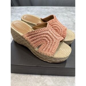 Marc Fisher LTD Sandals Womens Size‎ 9.5 Pink Mi'Zakki Espadrille Wedge Platform